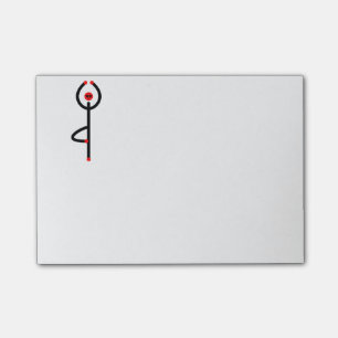 Strichmännchen von Baumyoga-Pose. Post-it Klebezettel