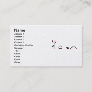 Strichmännchen von Yoga-Posen, die YOGA schreiben. Visitenkarte