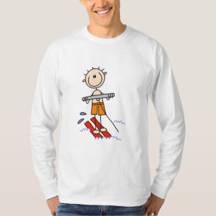 Strichmännchen-Wasser-Skifahrent-shirts und T-Shirt