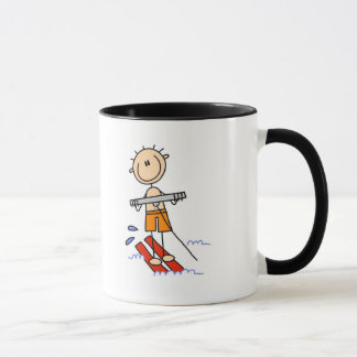 Strichmännchen-Wasser-Skifahrent-shirts und Tasse