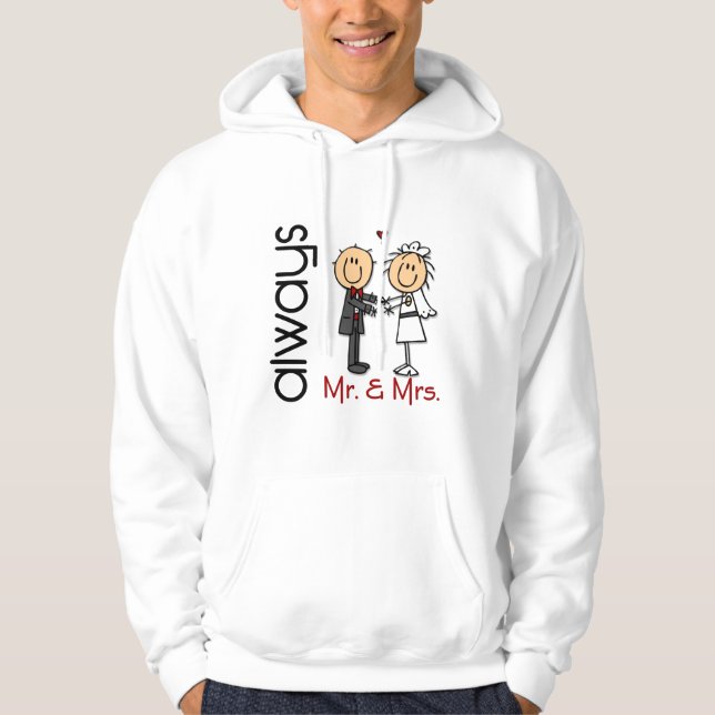 Strichmännchen Wedding Couple Mr. & Mrs. Always Hoodie (Vorderseite)