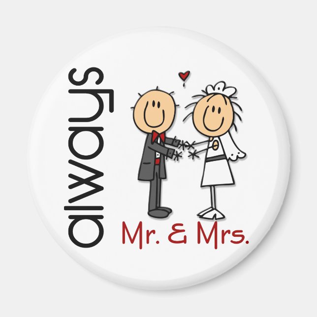 Strichmännchen Wedding Couple Mr. & Mrs. Always Magnet (Vorne)