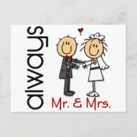 Strichmännchen Wedding Couple Mr. & Mrs. Always