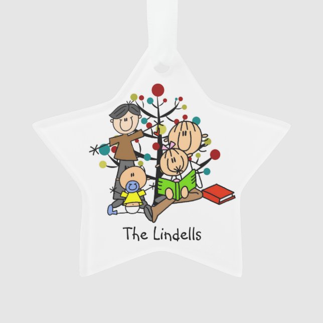 Strichmännchen Weihnachten Weihnachtsfeier Ornament (Vorderseite)