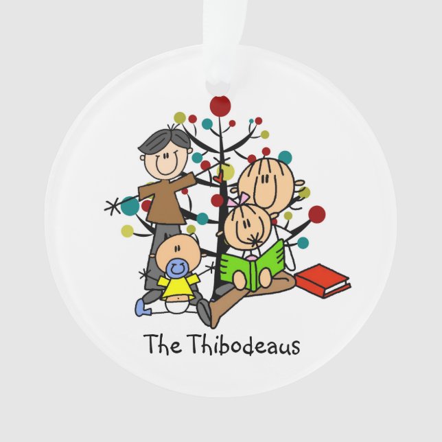 Strichmännchen Weihnachten Weihnachtsfeier Ornament (Vorderseite)