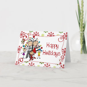 Strichmännchen Weihnachtsfeiertag Feiertagskarte