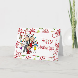 Strichmännchen Weihnachtsfeiertag Feiertagskarte