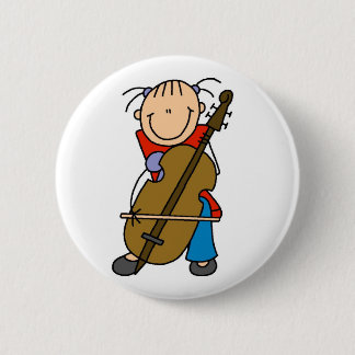 Strichmännchencello-Knopf Button