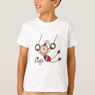 Strichmännchenmädchen auf Ring-T-Shirts und T-Shirt