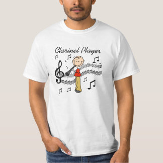 Strichmännchenmännliche Clarinet-Spieler-T-Shirts T-Shirt