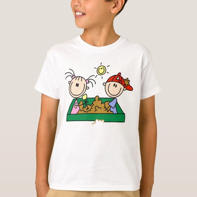 Strichmännchensandbox-Spaß T-Shirt (Vorderseite)