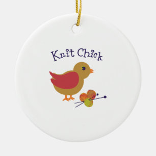 Strick Chick Keramikornament