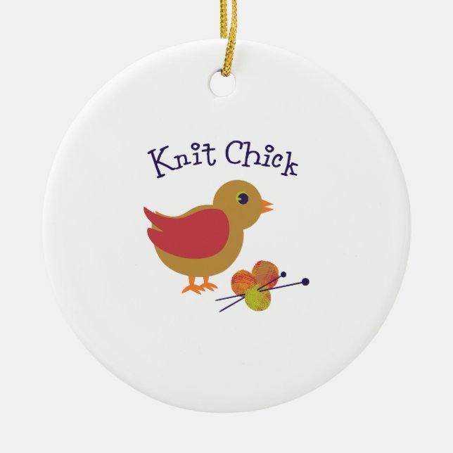 Strick Chick Keramikornament (Vorne)