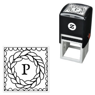 STRICK CIRCLE 1.5" Selbstfarbige Briefmarke + Ursp Permastempel