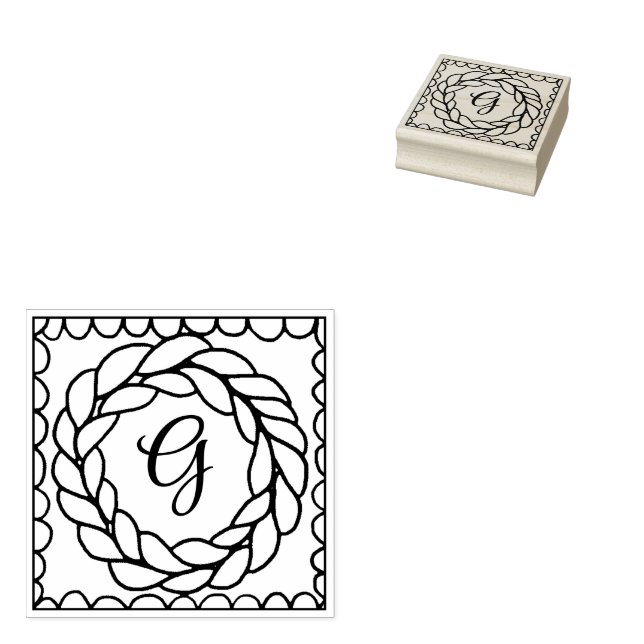 STRICK CIRCLE 2" Square Rubber Briefmarke + Ursprü Gummistempel (Stempel)