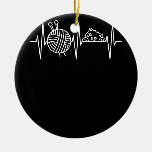 Strick Crochet Knitter Geschenk Crocheting Sheep K Keramik Ornament (Vorne)