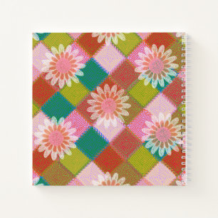 Strick Daisy grün pink Notizbuch