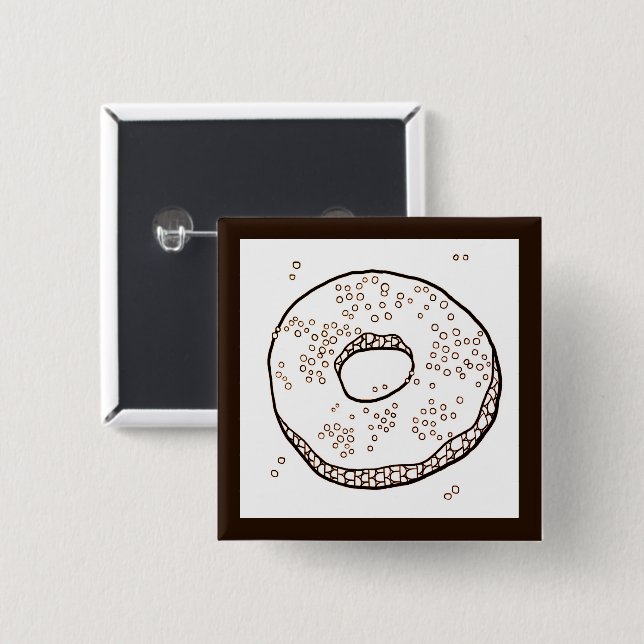 Strick-Donut Quadratischer Pin-Button Button (Vorne & Hinten)
