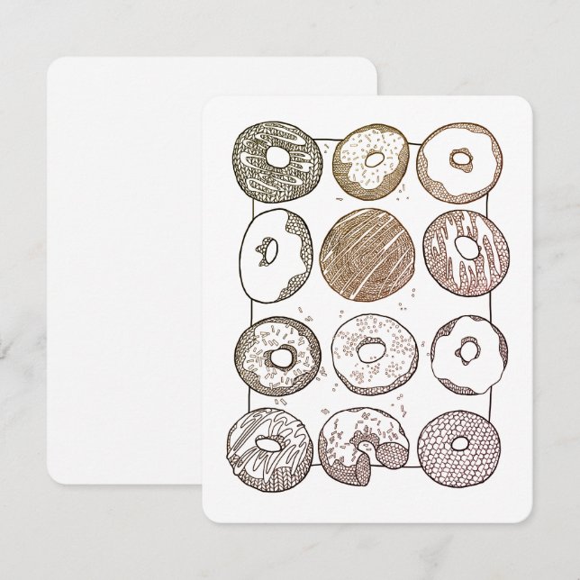STRICK DOZEN DONUTS 4.25x5.5 Flachkarte Karte (Vorne/Hinten)