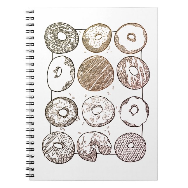 STRICK DOZEN DONUTS SpiralNotebook Notizblock (Vorderseite)