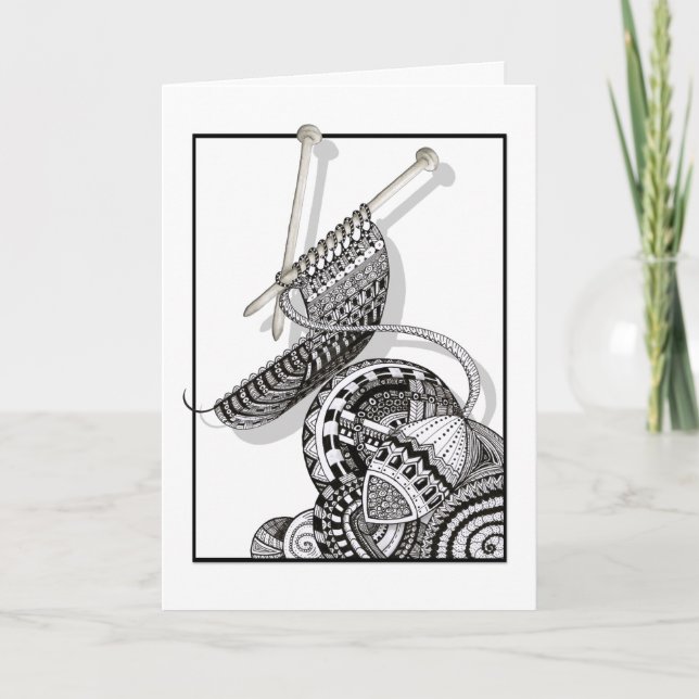 Strick eine Gekritzel-Kunst Karte (Vorderseite)