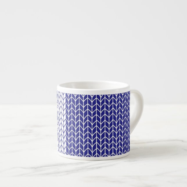 STRICK Espresso Cup BLAU & WEISS Espressotasse (Vorderseite Rechts)