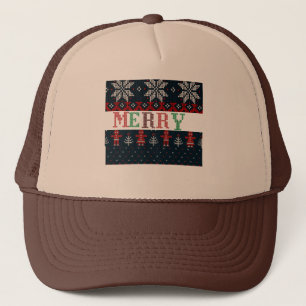 Strick Frohe Weihnachten Truckerkappe