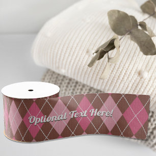 Strick für Muster der rosa und braunen Raute - Opt Ripsband