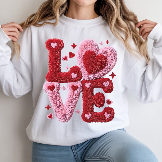 Strick Häkelliebe Valentins Pullover Geschenk für  (Coquette Valentine Sweatshirt Gift for Girlfriend, Valentine Love Sweatshirt Cozy Gift for Friends)