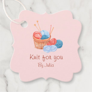 Strick Handmade Hang Tag   Pink Geschenkanhänger