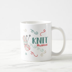 Strick Happens Mehrfarbige Garne Funny Knitters Kaffeetasse