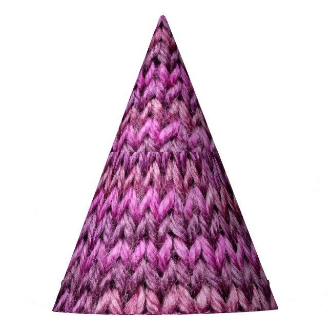 Strick Harmonie: Lila Streifen Textur Partyhütchen (Vorderseite)