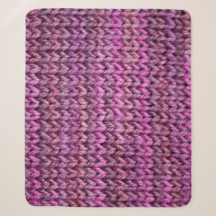 Strick Harmonie: Lila Streifen Textur Sherpadecke