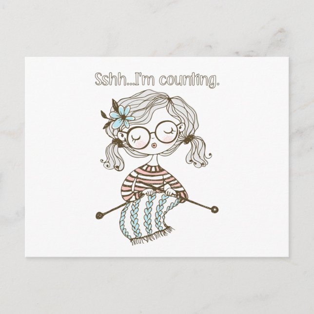 Strick Heart Knitting Supplemente Nähzähler Postkarte (Vorderseite)