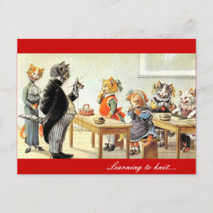 Strick lernen postkarte