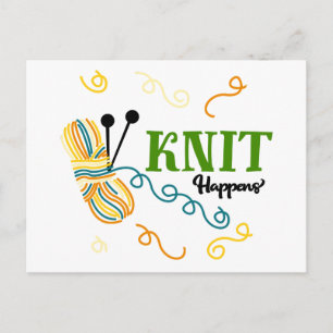 Strick macht mehrfarbiges Garn lustig Postkarte