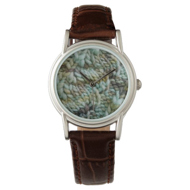 Strick Malabrigo Garne Textur Armbanduhr (Vorderseite)
