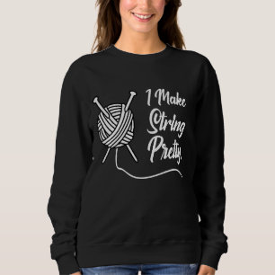 Strick mit Knitternadel, Hübscher String Sweatshirt