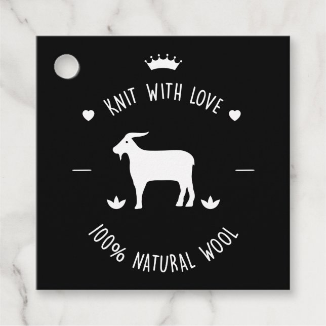 Strick mit Liebe | 100 % Naturwolle Geschenkanhänger (Vorderseite)