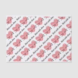 Strick mit Liebe-Garn-Herz-Handwerks-Muster Seidenpapier