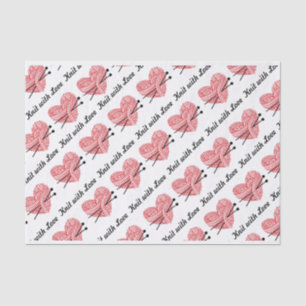 Strick mit Liebe-Garn-Herz-Handwerks-Muster Seidenpapier