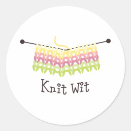 Strick mit runder aufkleber