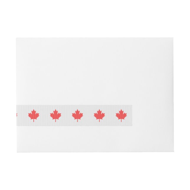 Strick-Motiv Ahornblätterblatt Rundum-Adressaufkleber (Vorderseite)