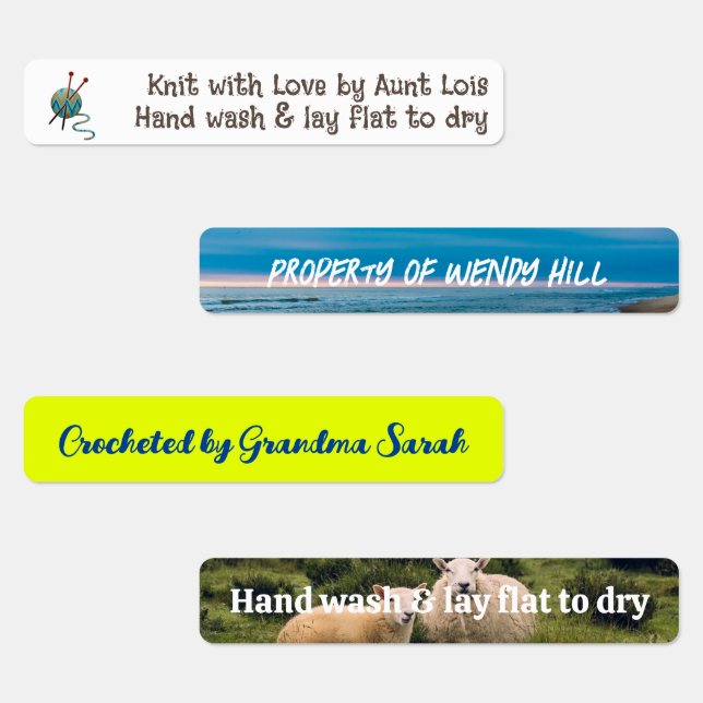 Strick- oder Bekleidungsmarken Etiketten (Gruppe)