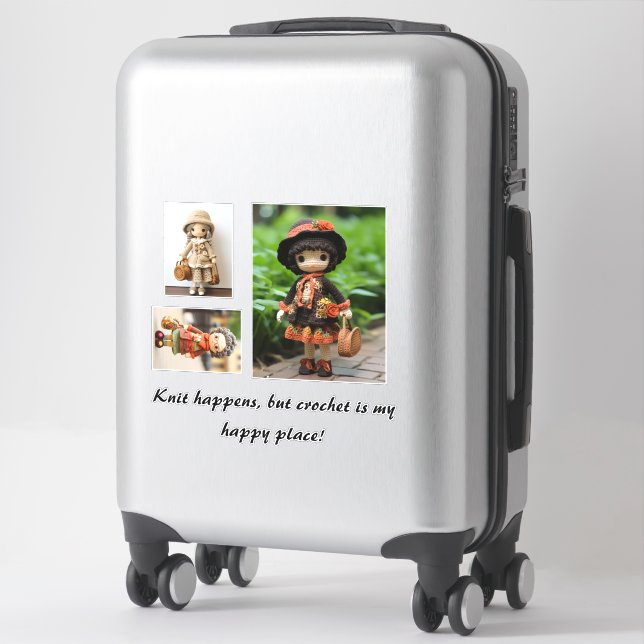 Strick passiert, aber Häkelchen ist mein glücklich Aufkleber (Koffer)