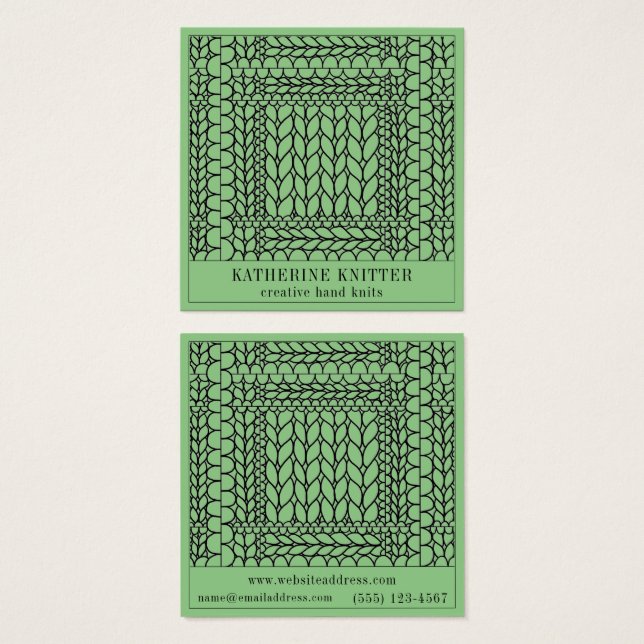 STRICK PURL SAGE Square Business Card (Vorne & Hinten)