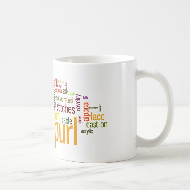 Strick-Schraubendraht-strickendes Lexikon für Tasse (Rechts)