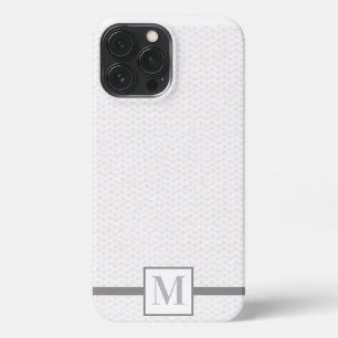 Strick Stitch Textured Monogram Gray iPhone Case iPhone 13 Pro Max Hülle
