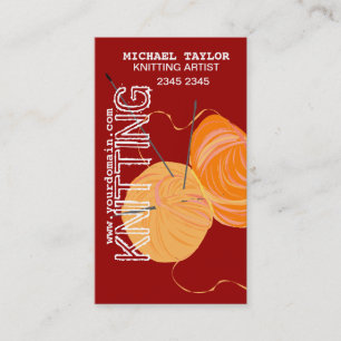Strick-strickende Nadel-Handwerks-Garn-Bälle Visitenkarte