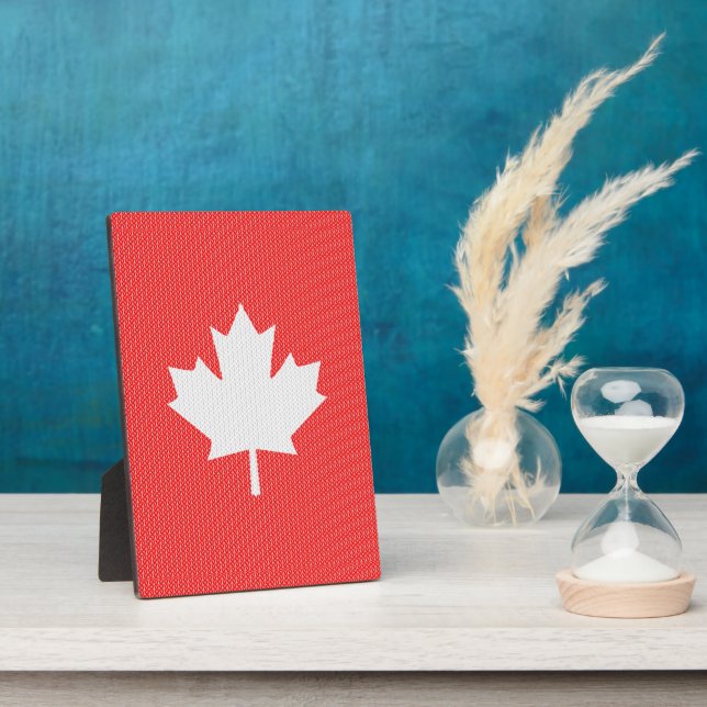 Strick Style Maple Leaf Knitter Motif Fotoplatte (Seite)